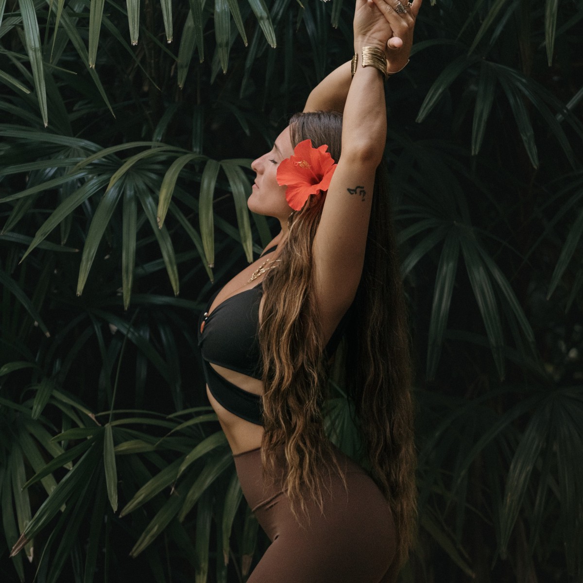 photo portrait avec fleur