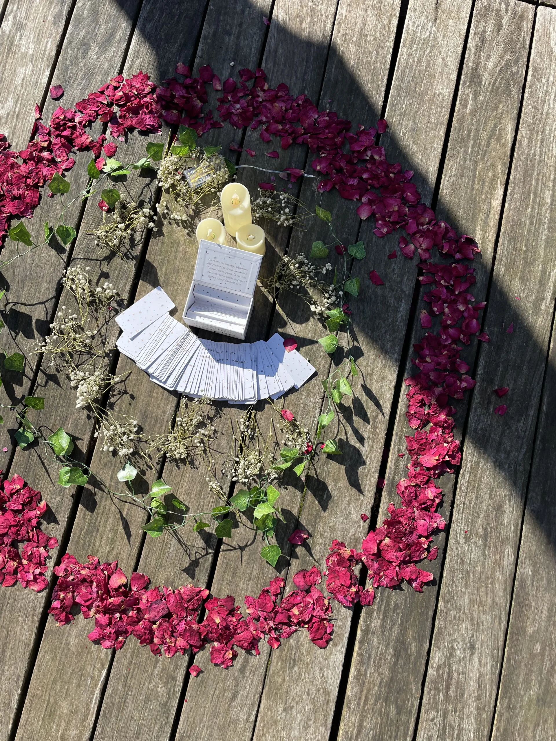 cercle de fleurs au sol